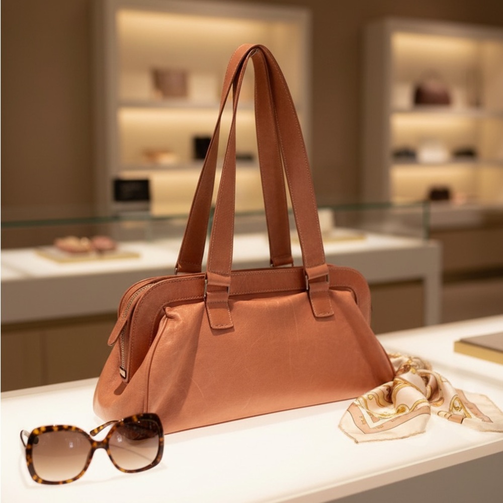 Pink Leather Women's Handbag